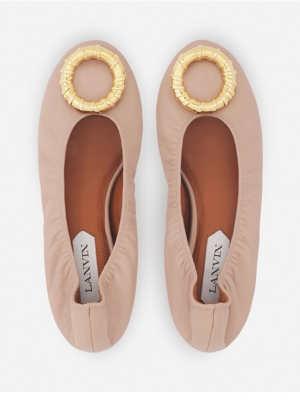 LANVIN MELODIE LEATHER BALLERINA FLAT Size FR 41